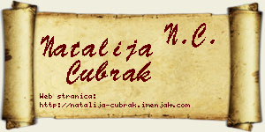 Natalija Čubrak vizit kartica
